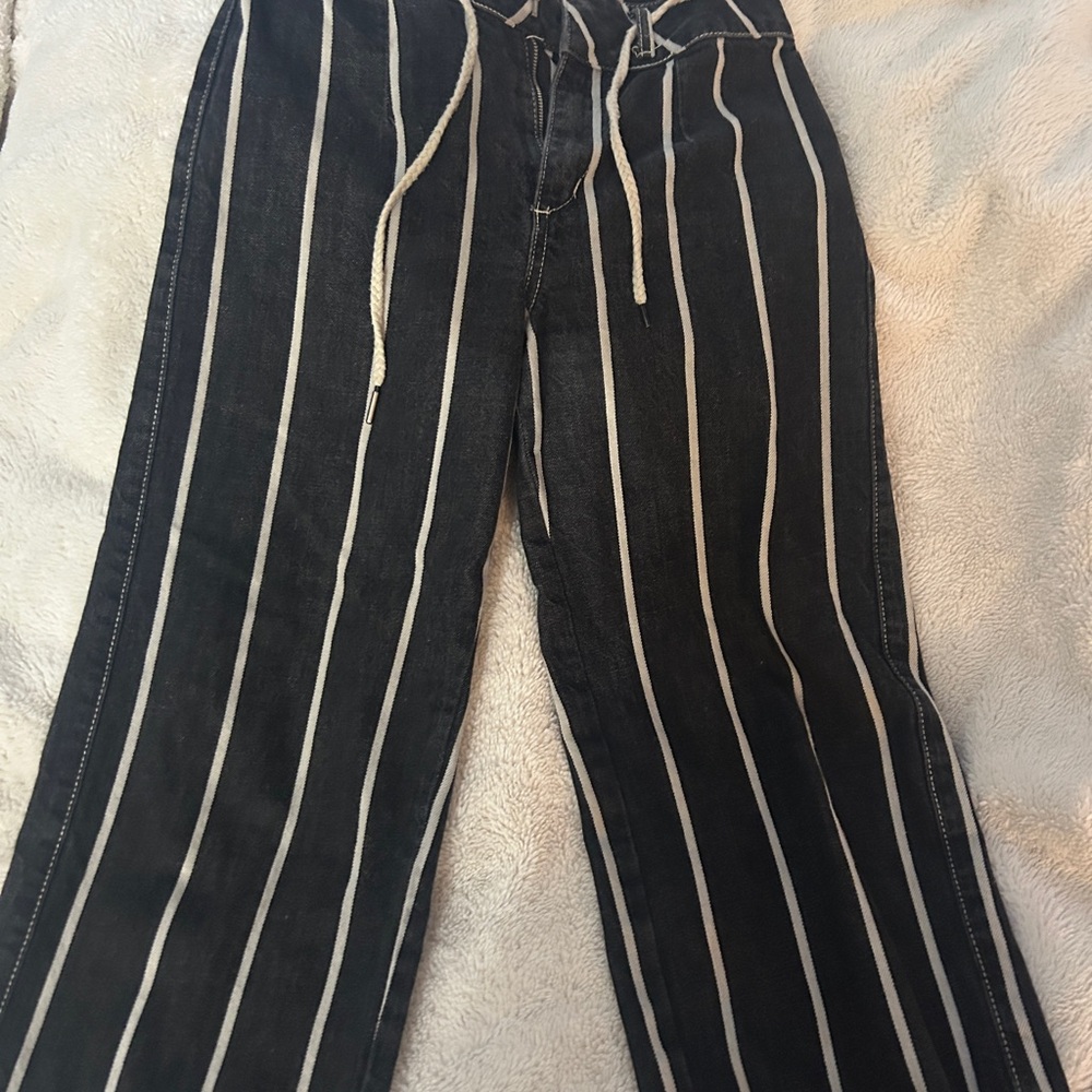 Striped Black and White Jeans
